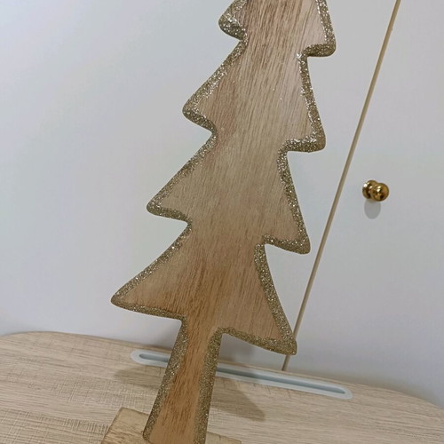 Wooden Christmas decorative tree like new, height 41 cm