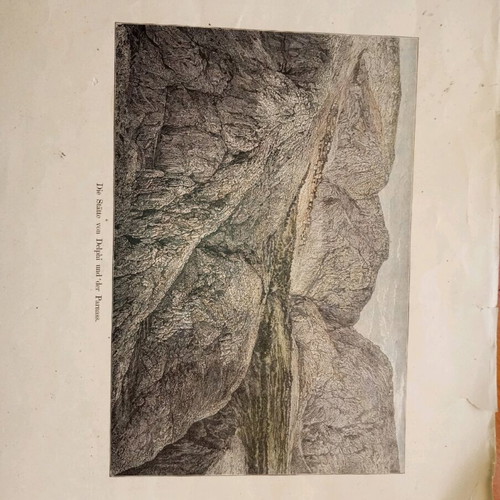 Delphi chromolithograph engraving used, slightly torn
