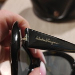 Salvatore Ferragamo sunglasses used, black with case