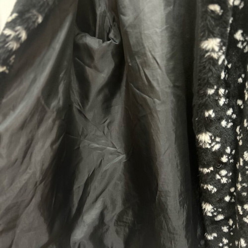 Women's coat used, black with white spots faux fur by Alex