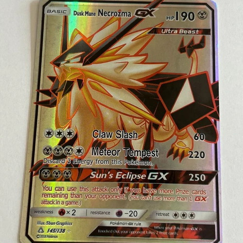 Pokémon Dusk Mane Necrozma GX Ultra Prism TCG 145/138 new collectible card