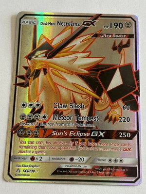 Pokémon Dusk Mane Necrozma GX Ultra Prism TCG 145/138 new collectible card