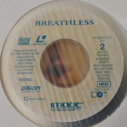 Breathless 1983 LaserDisc like new, action