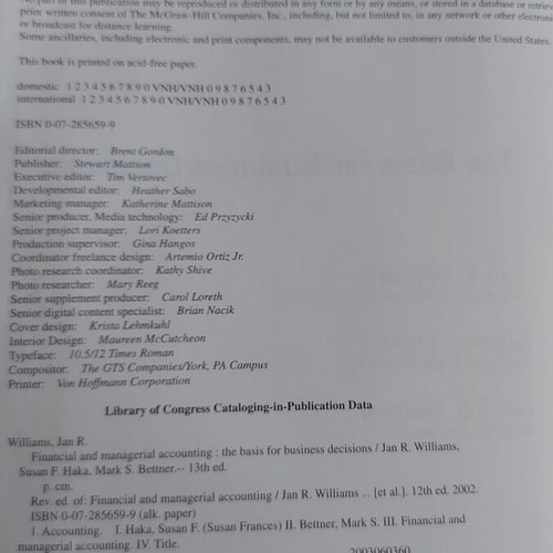 Financial & Managerial Accounting like new, International Edition
