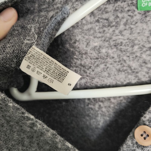 Benetton cardigan size S wool blend like new, gray
