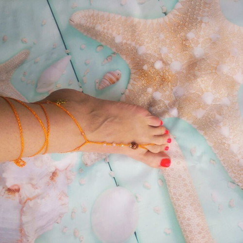 Barefoot jewelry for feet new orange