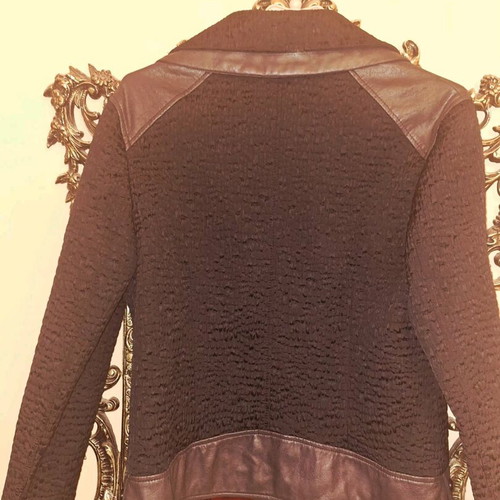 Verdosa Paris women's black jacket used with leather details