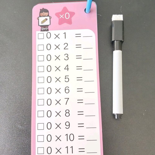 Educational multiplication learning game like new with 13 cards and marker