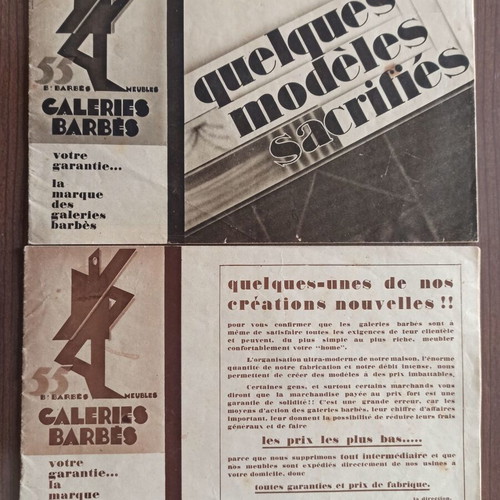 Collectible Karl Zeiss Jena and Galeries Barbés brochures like new, set of 3