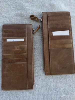 Wallet new brown with multiple card and coin slots, set of 2
