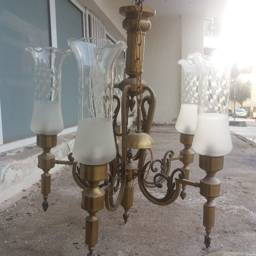 Bronze ceiling light 5 positions used