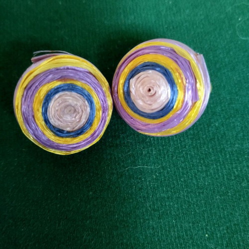Clip-on earrings new, vintage style, blue and purple