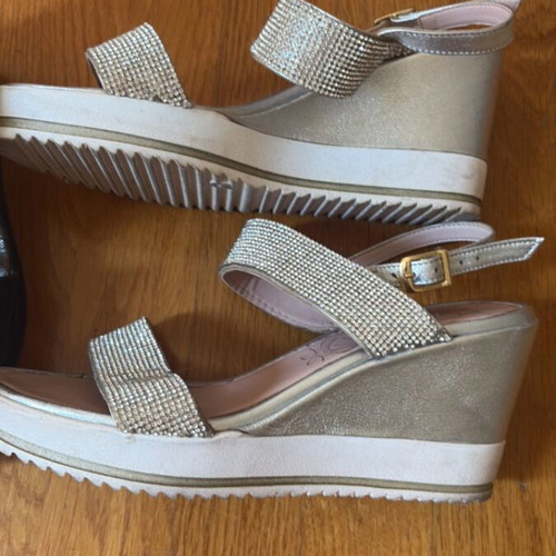 Marco Tozzi platform sandals used, pack of 3, size 38, black and silver