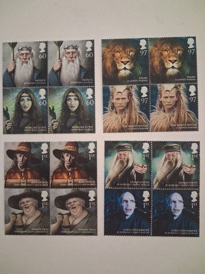 2011 Royal Mail Magical Realms stamp set, Harry Potter, Narnia, Discworld, Arthurian legend