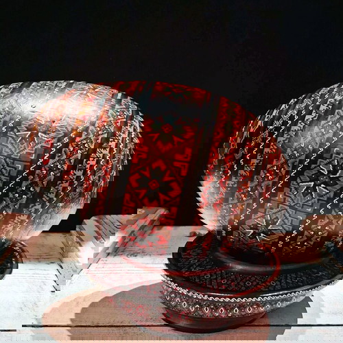 XL Handmade Wooden Pysanka Egg like new Karpathian Folk Art