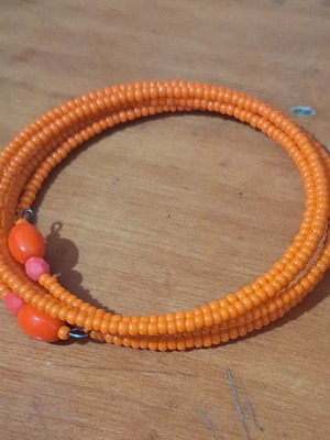 Handmade orange bracelet made to order