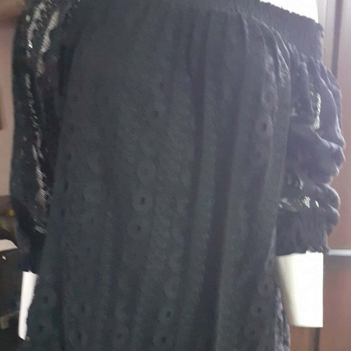 Freestyle Black Lace Blouse Like New, Size L