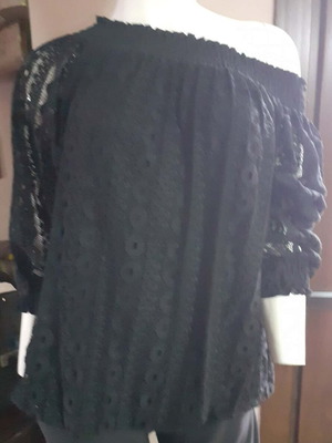 Freestyle Black Lace Blouse Like New, Size L