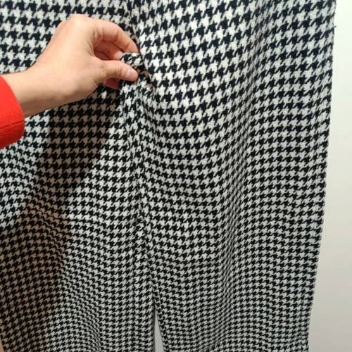 Fleece pti checkered pants used, wide fit, medium