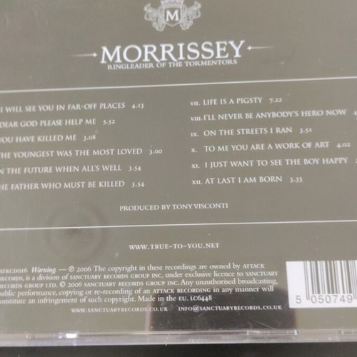 Morrissey Ringleader of the Tormentors CD like new, rock