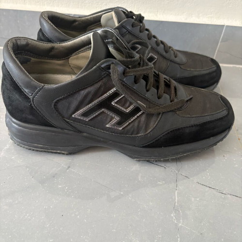 Hogan sneakers μαύρα μεταχειρισμένα, νούμερο 38,5-39, φαρδιά γραμμή