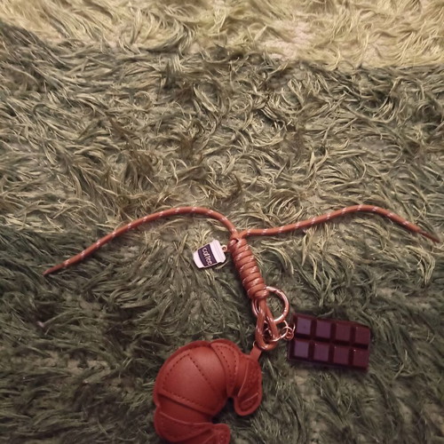 Croissant coffee chocolate keychain like new