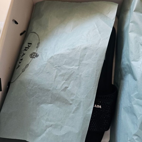 Prada mules slippers size 39, black, new with box and dust bag