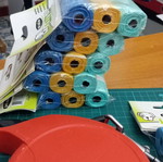 Λουρί σκύλου με μπλε πλαστική θήκη για σακούλες και 15 ανταλλακτικές σακούλες καινούργιο