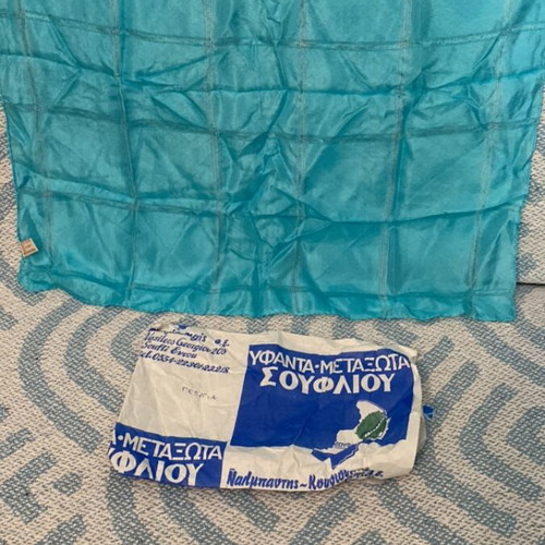 Tsiakiris Soufli 100% Silk Scarf Turquoise & 6 Vintage 90s Craft Magazines