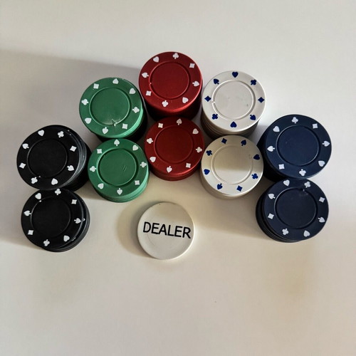 Poker chips like new, set of 90 pieces