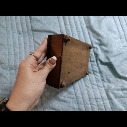 Vintage wooden box used with carved patterns