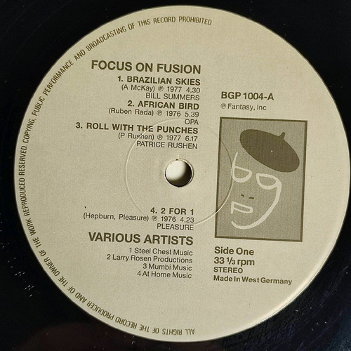 Focus On Fusion LP vinyl like new, jazz fusion 1987