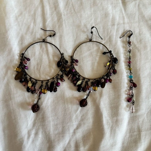 Hoop earrings and dangle earring like new