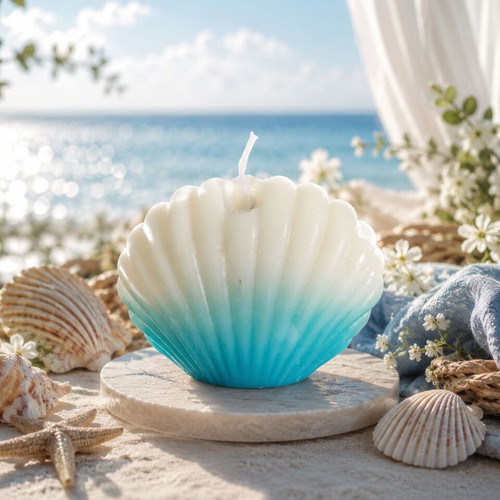 Handmade Sea Breeze Aromatic Candle Shell Shape 100% Beeswax