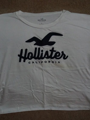 Hollister women's short-sleeve shirt used, white, size M