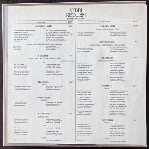 Verdi Requiem double LP used, classical music