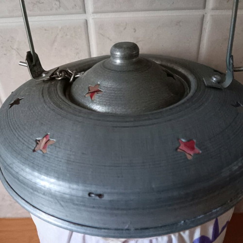 Lantern made of cotton fabric and metal new with star patterns