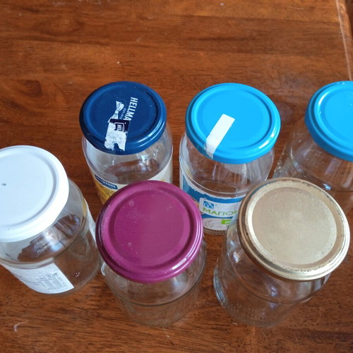 Glass jars like new, pack of 6, 430 grams capacity