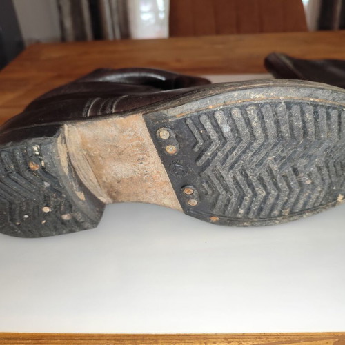 Wehrmacht boots used, dark brown, size 46
