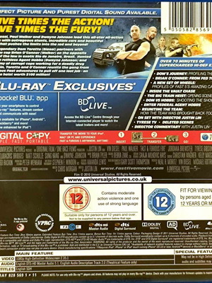 Fast and Furious 5 Blu-ray μεταχειρισμένο, 3 δίσκοι, αγγλικοί υπότιτλοι