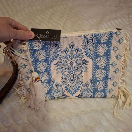 Aguablue vintage handbag new, white and blue