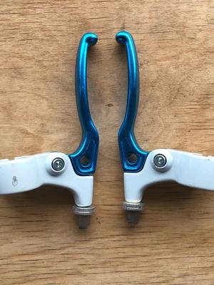 Brake levers for BMX bike blue metallic new