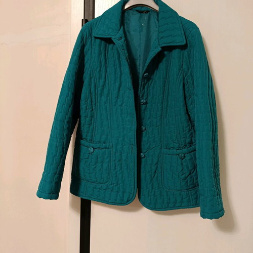 Quilted women's jacket like new, intense petrol color