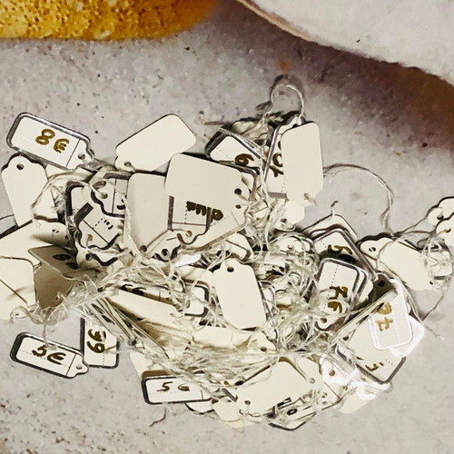Price tags used, pack of 206, silver color