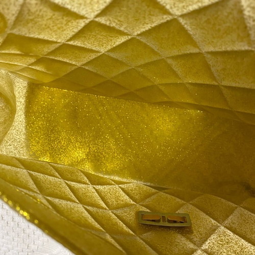 Yellow shoulder bag with glitter like new
