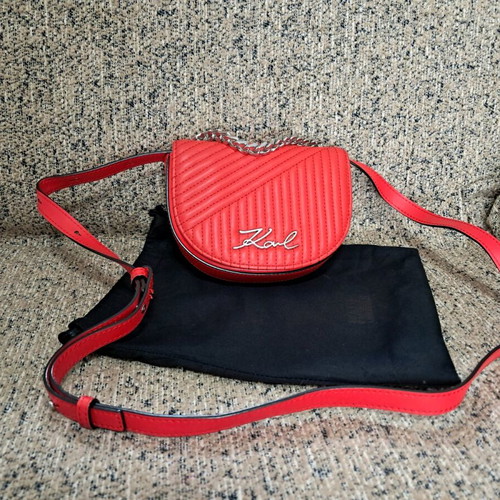 Karl Lagerfeld red crossbody bag brand new leather