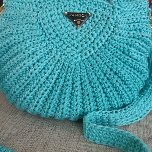 Aqua Étoile crossbody bag new, turquoise handmade