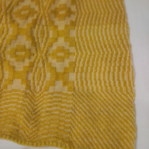 Traditional handmade woven blanket caramel used