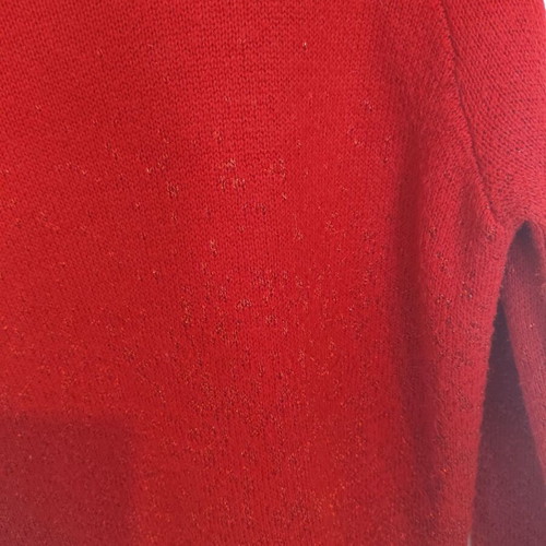 Red H&M sweater with glitter, like new, size M