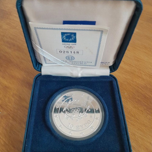 Silver coin 'Athens 2004' new, with case